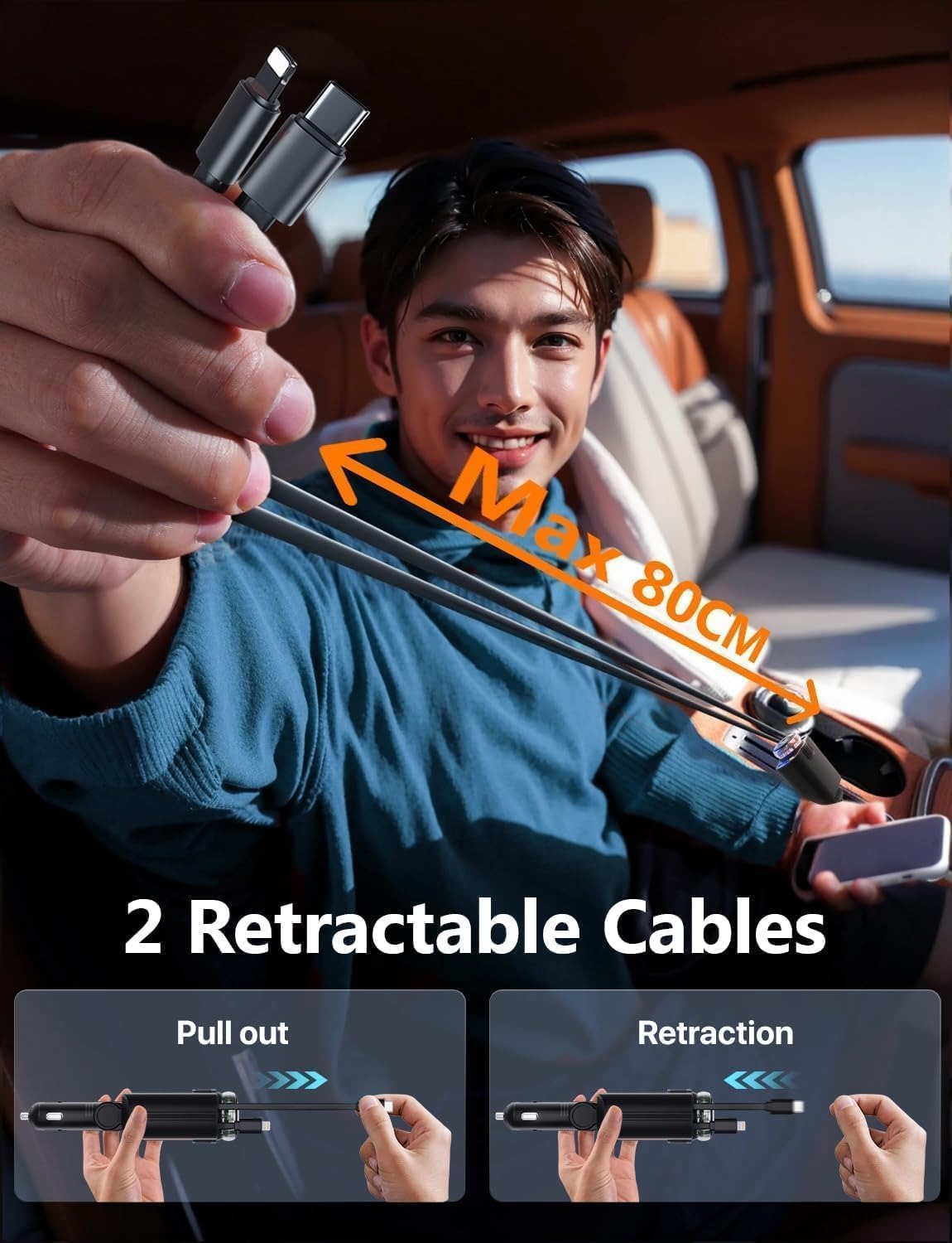 5 in 1 STARLIGHT CAR CHARGER D1 — Image 7
