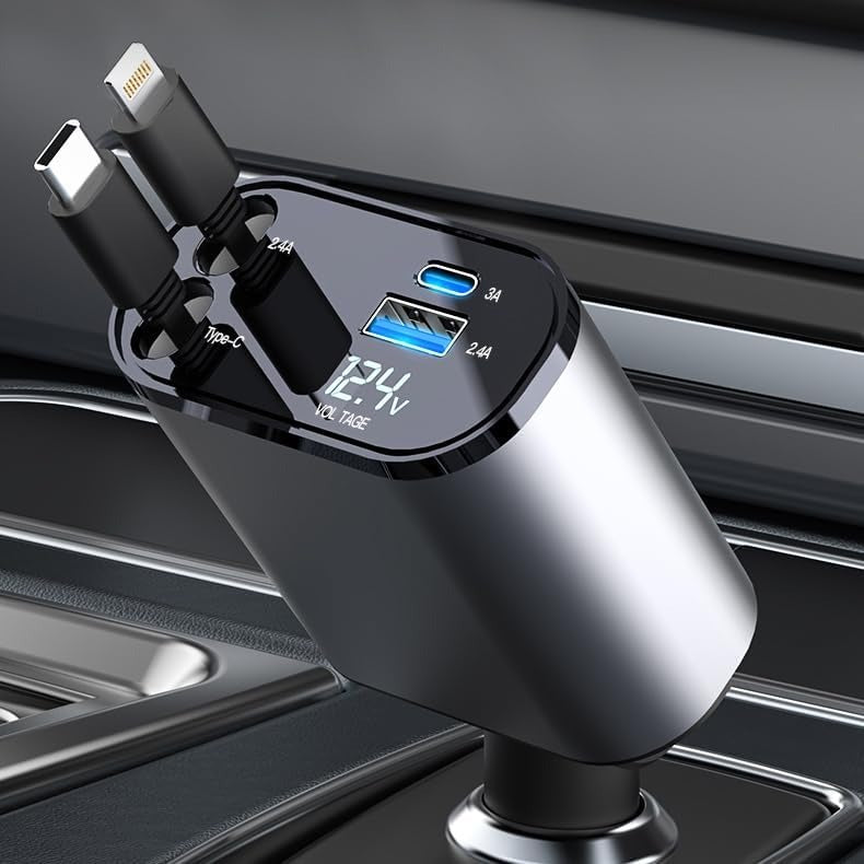 4 IN 1 CAR CHARGER TAYPE - C USB A1 — Image 3