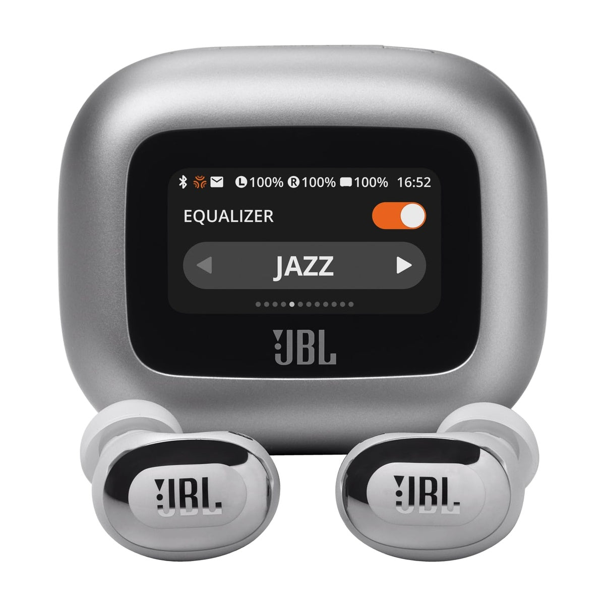 JBL LIVE FLEX 3 True Wireless, Noise Cancelling Open Stick Earbuds Smart Charging Case (silver)