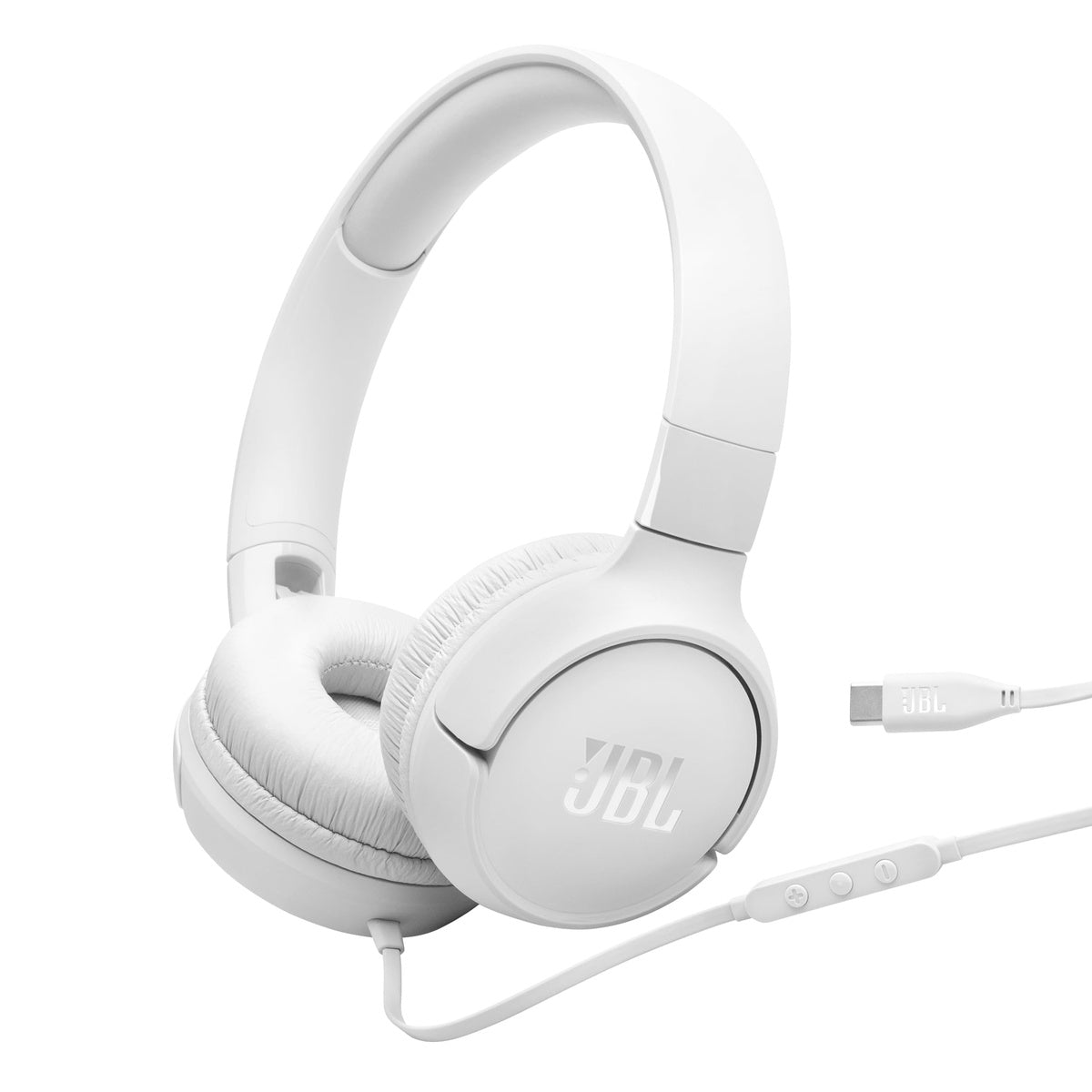 JBL Tune 520C USB-C Hi-Res Wired On-Ear Headphones (WHITE)