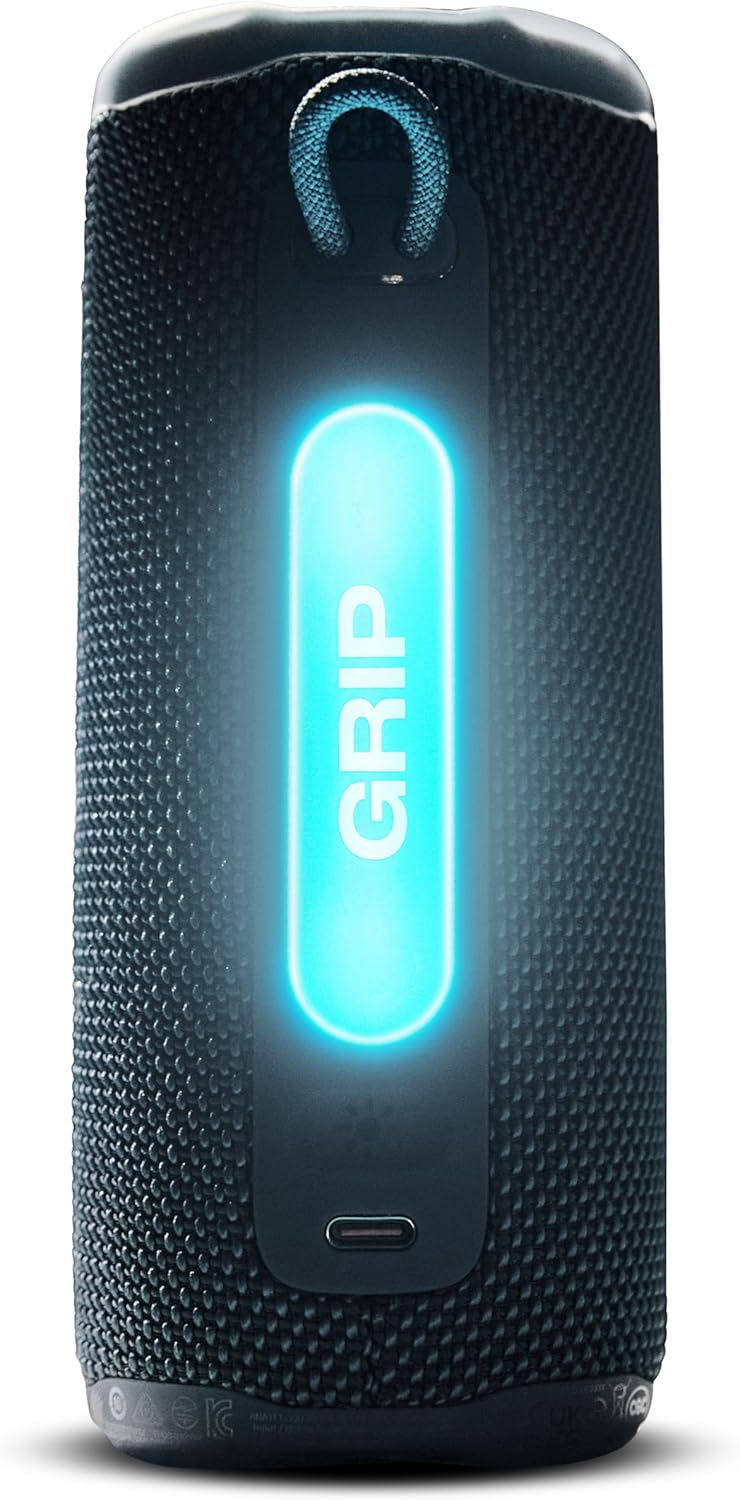 JBL Grip Compact Bluetooth Speaker with bold JBL Pro Sound and ambient light (Black)