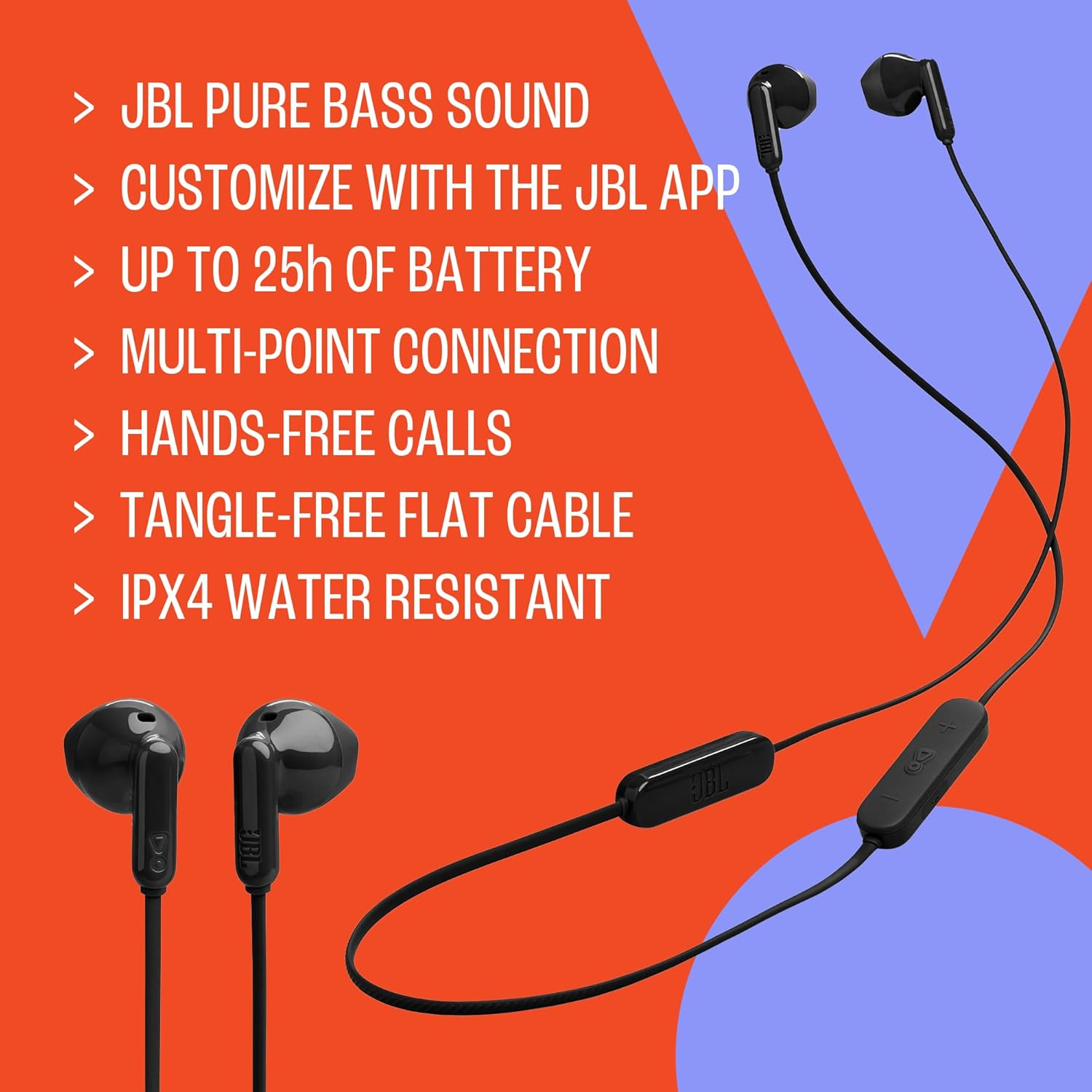 JBL Tune 235BT Wireless Earbud Headphones (Black)
