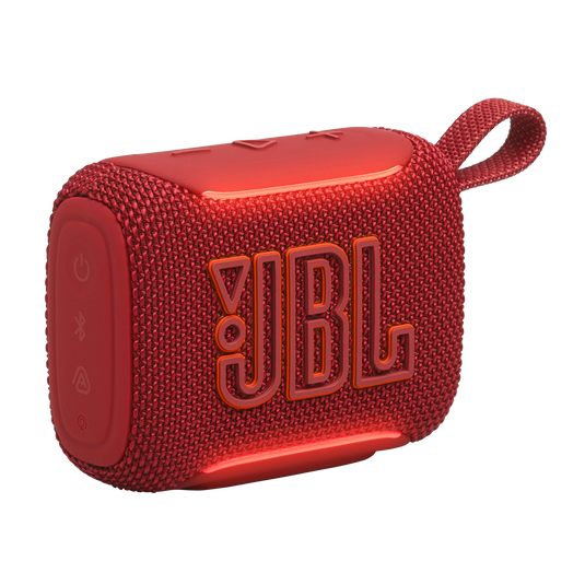 JBL Go 5 Portable Bluetooth Speaker with Ambient Edge Lighting (Red)