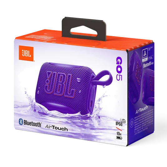 JBL Go 5 Portable Bluetooth Speaker with Ambient Edge Lighting (Purple)