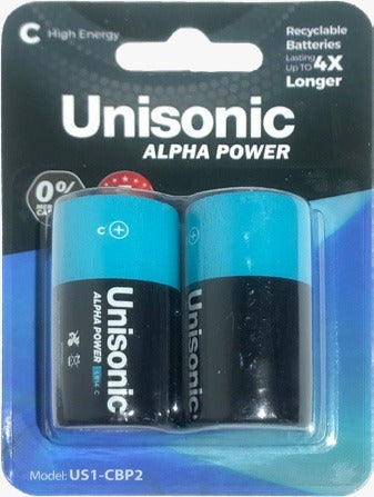 Unisonic Alpha Plus Battery C-Size 2pcs/Pack Us1-Cbp2 — Image 1