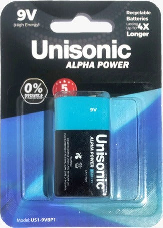 Unisonic Alpha Plus Battery 9v 1pc/Card Us1-9vbp1 — Image 1