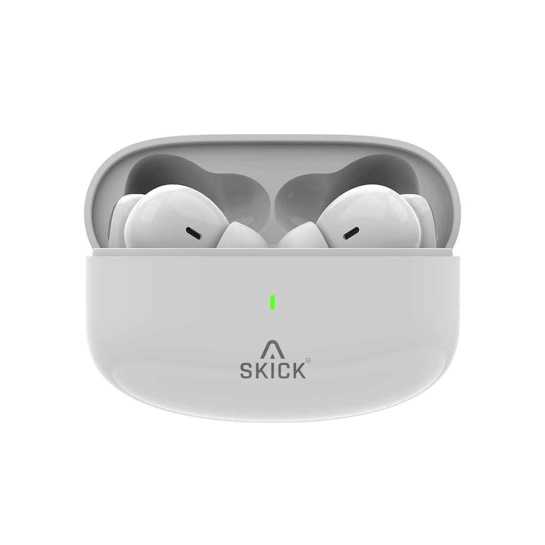 Skick Voice Clear AM244 TWS Quad Mics with ENC Tech ASAP Charging, Bluetooth V5.3 White — Image 1