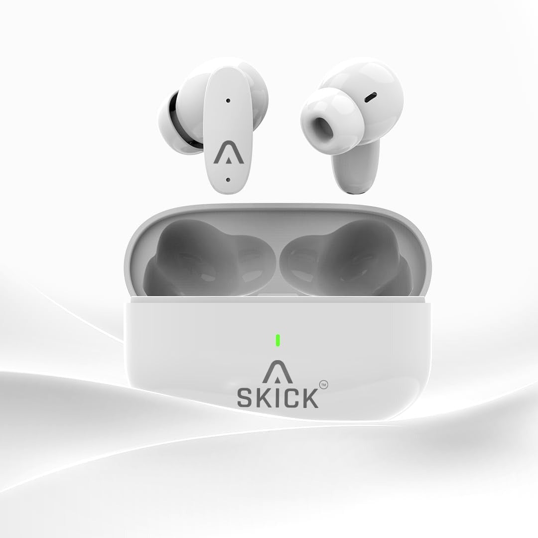 Skick Voice Clear AM244 TWS Quad Mics with ENC Tech ASAP Charging, Bluetooth V5.3 White — Image 8