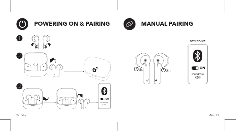 Soundcore K20i by Anker Semi-in-Ear Earbuds Bluetooth Wireless 36H Playtime A3994H11