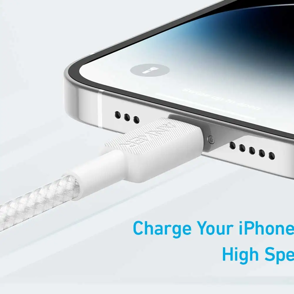 Anker 322 USB-C to LTG Braided 6ft-White-A81B6H21