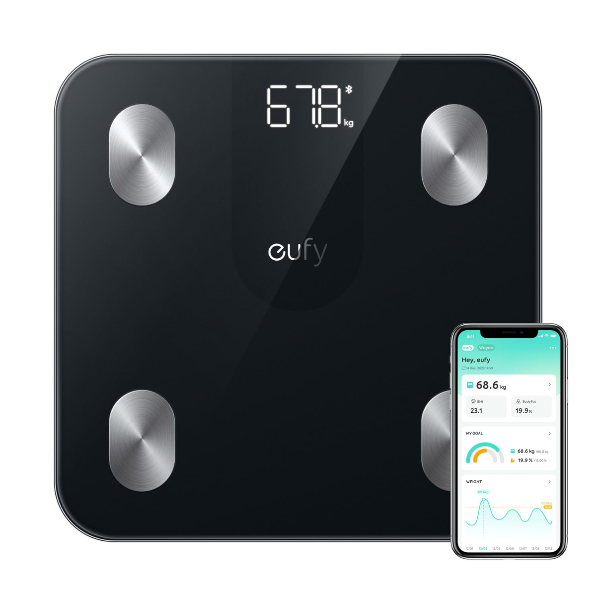 Eufy Smart Scale A1 with Bluetooth Body Fat Scale Wireless Digital Scale T9120K11