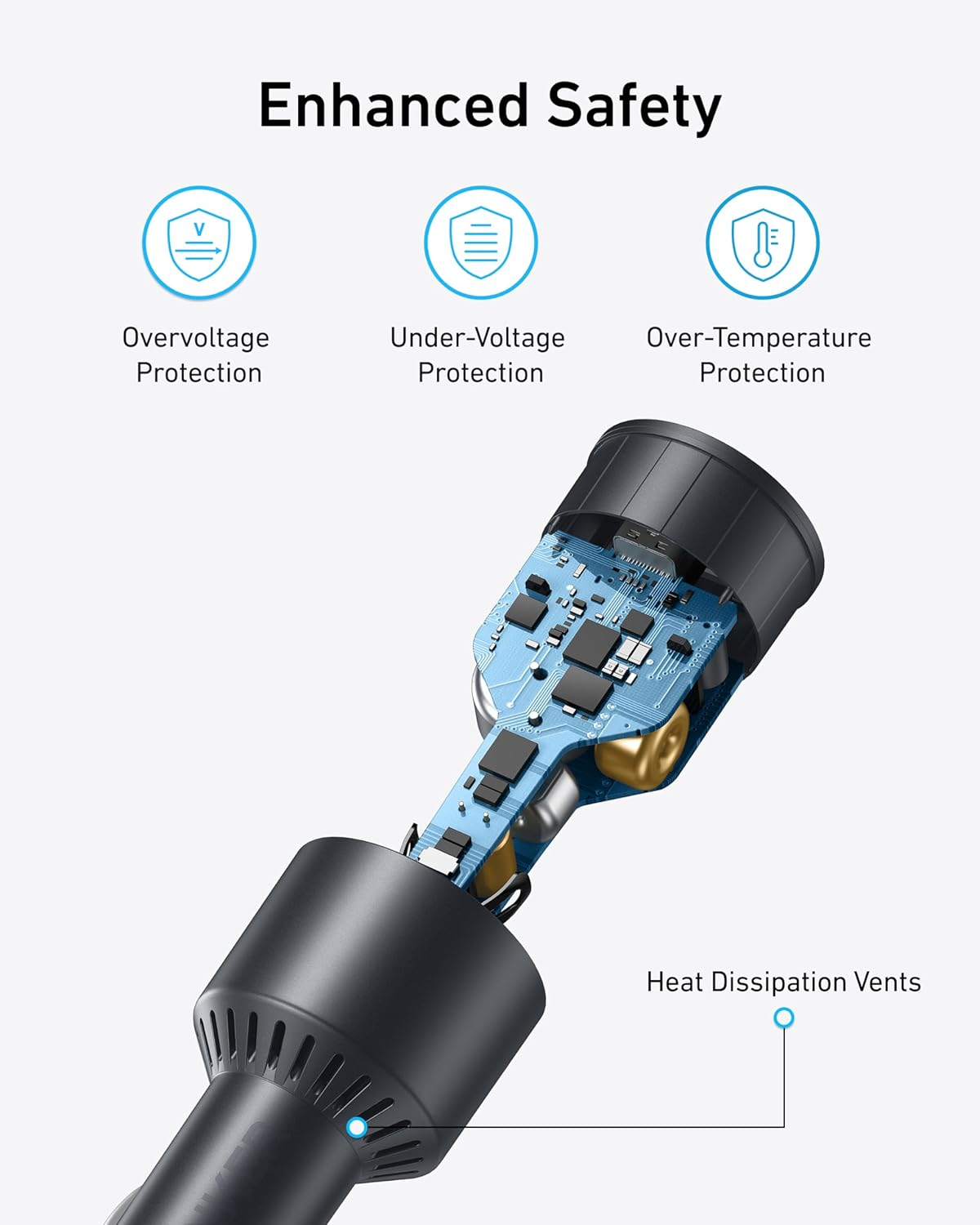 ANKER Car Charger 167.5W 3 Ports+Cable bundle-B2737HA1