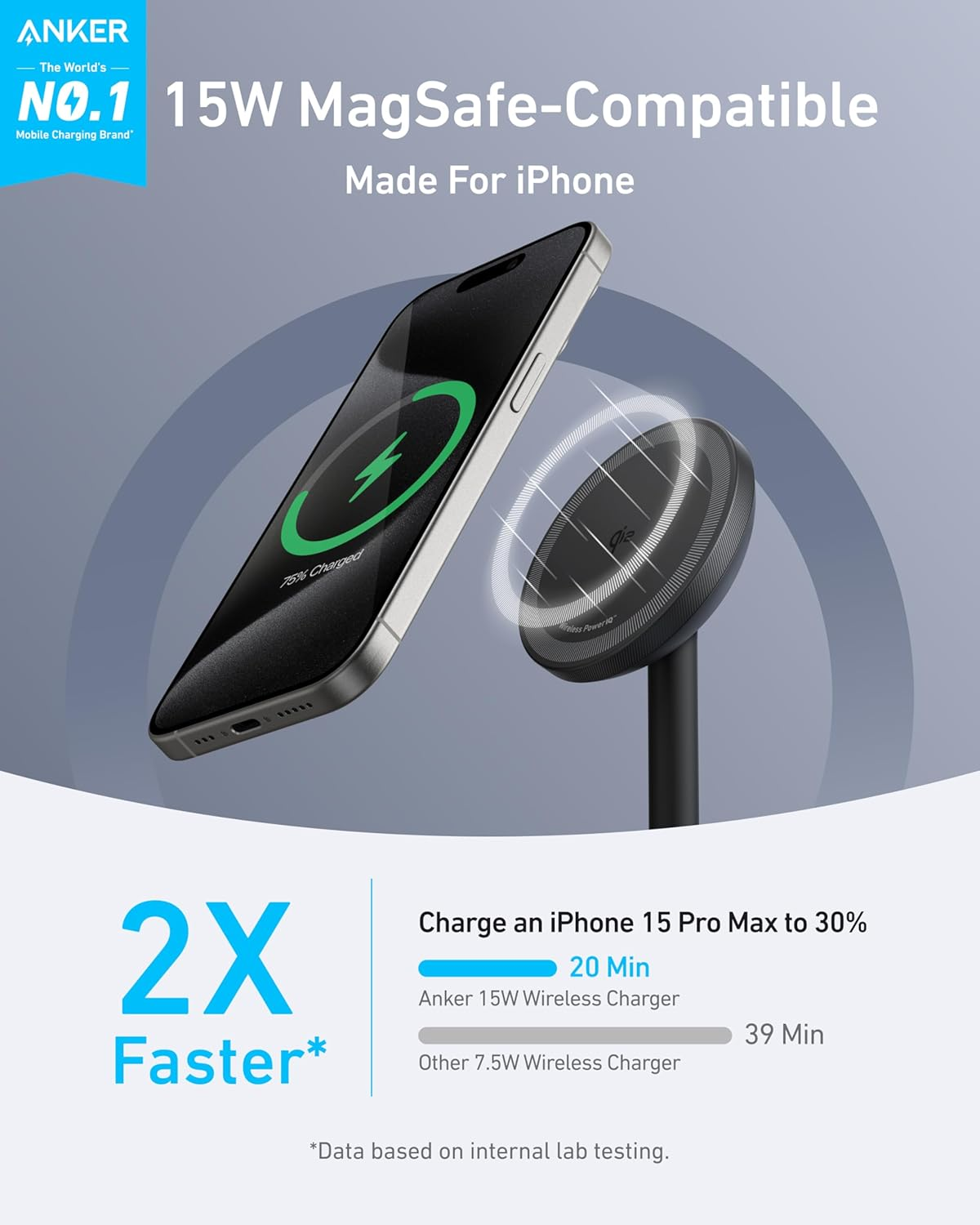 Anker MagGo Wireless Charger 15W-A25X1H11