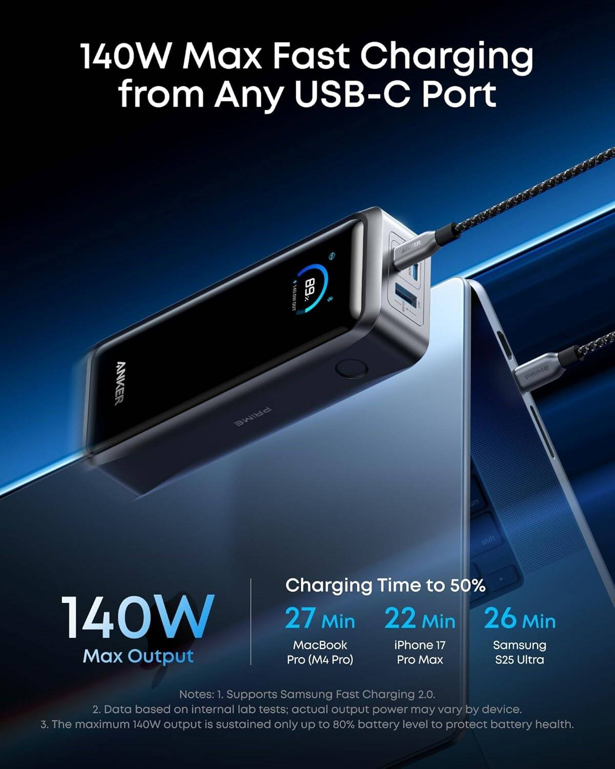 Anker Prime 26250mAh PB 300W -Black - A110AH11