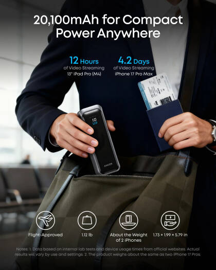 Anker Prime 20000mAh PB 220W -Black - A110BH11