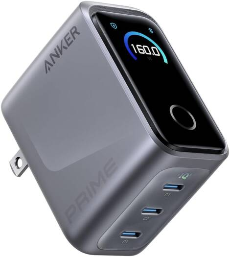 Anker Prime 160W GaN Charger Smart display-Silver-A2687241