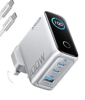 Anker Charger 100W 3Ports Smart display B121BK (silver)