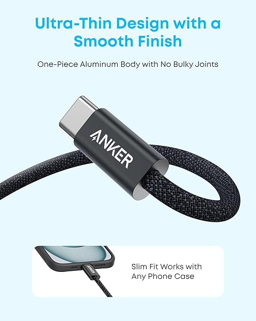 Anker Zolo USB-A to C Braided 6ft-Black-A8052H12