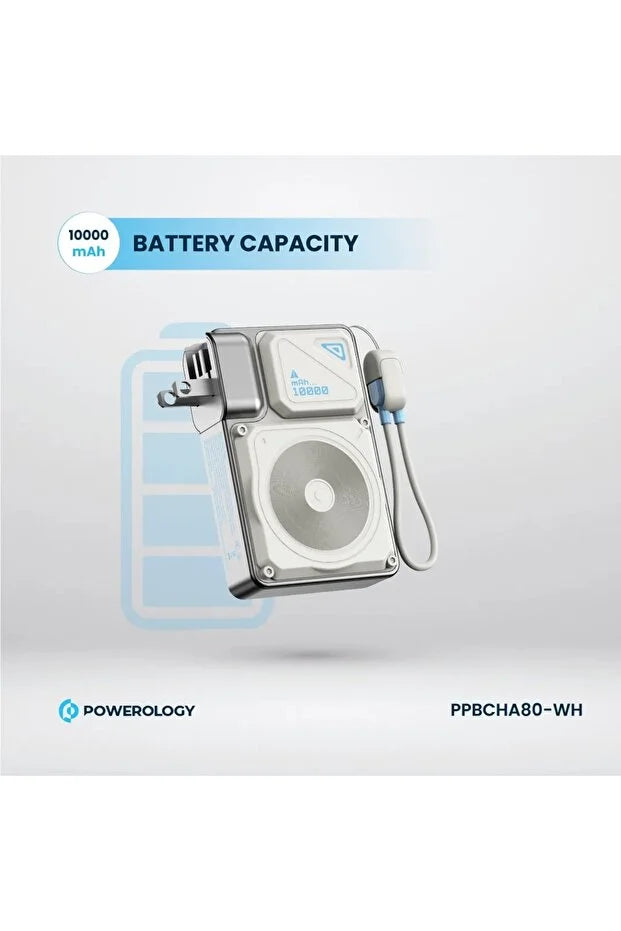 باورولوجي باور بانك لاسلكي بسعة 10000mAh مع MagSafe وكابل محول Type-C و Lightning