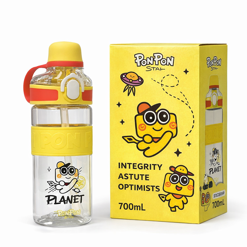 Kids Water Bottle 700ml with Straw – Leakproof Portable Drinking Bottle