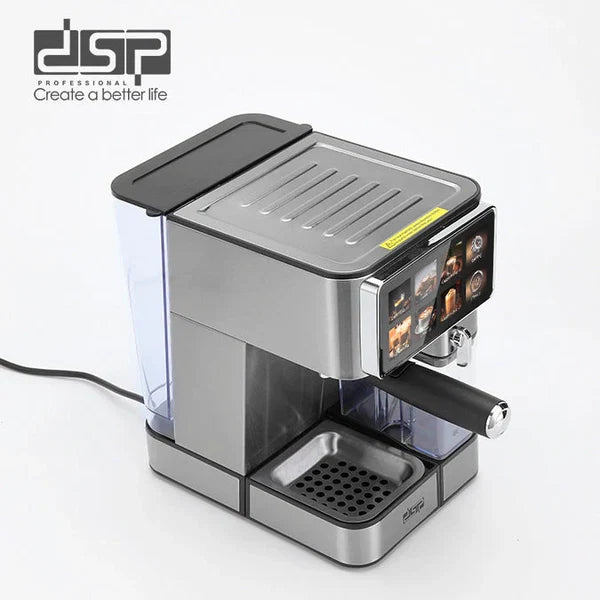 ماكينة صنع القهوة DSP Espresso بقوة 1350W ومضخة 15 بار وخزان ماء 1.8 لتر مع رغوة الحليب موديل KA3149