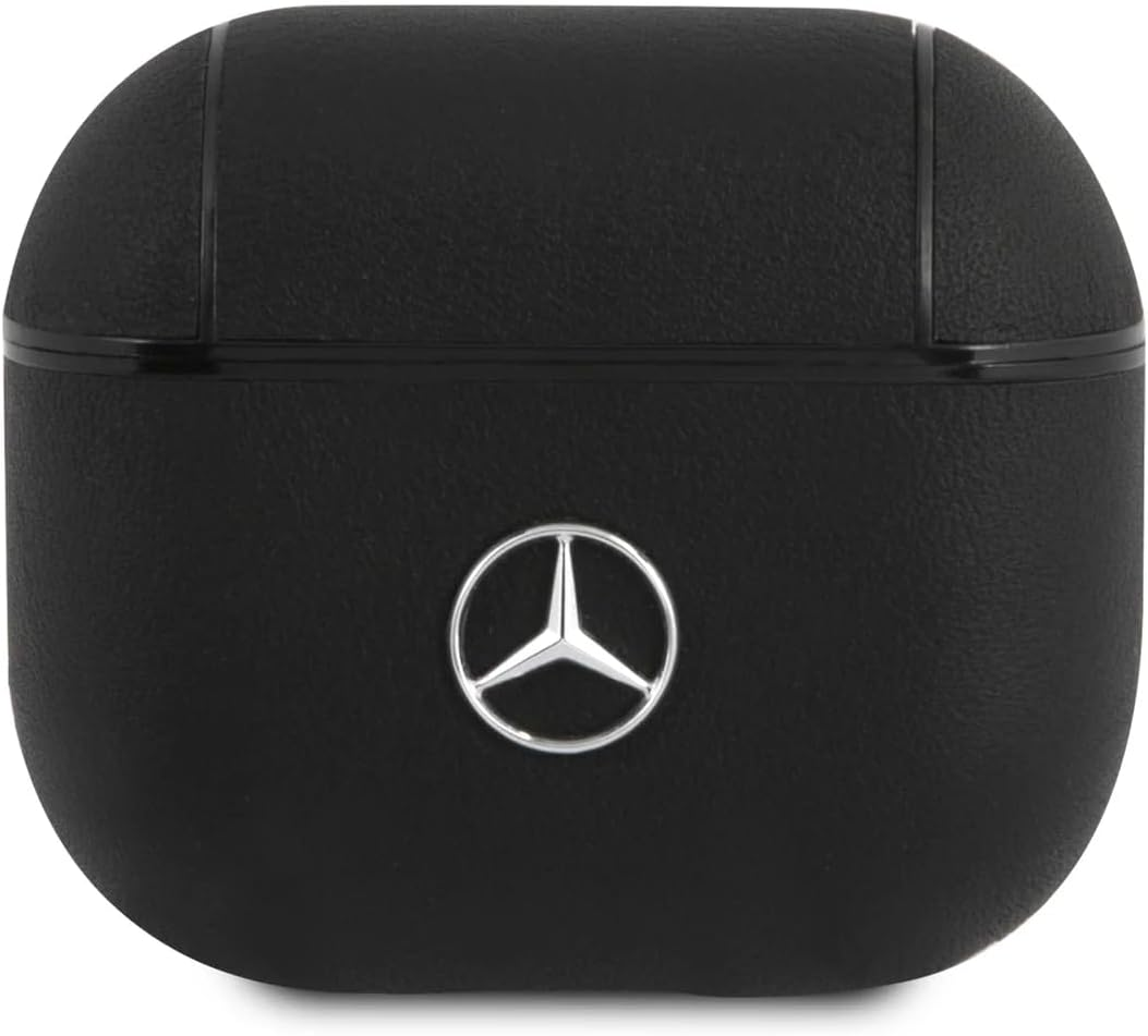 Mercedes-Benz Leather Case with Metal Logo for Airpods 3-black