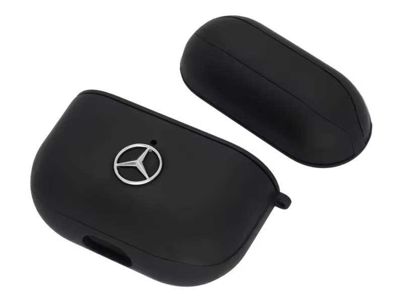 Mercedes-Benz Leather Case with Metal Logo for Airpods 3-black