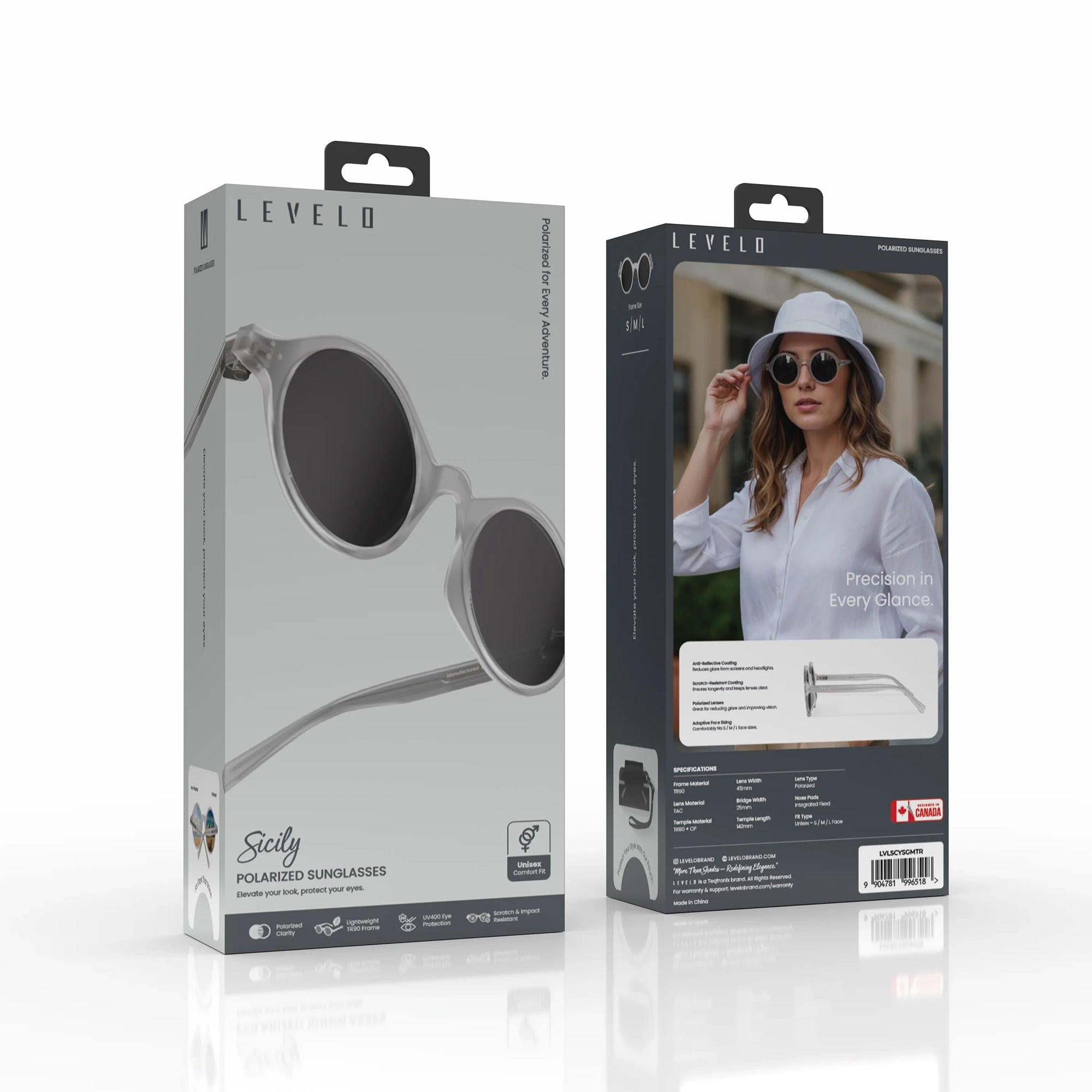 Levelo Sicily Polarized Sunglasses – Matte Round UV Protection Glasses