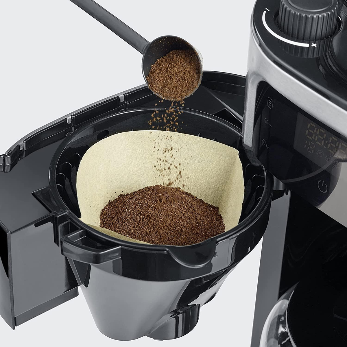 Severin Ka 4813 Coffee Maker Black Stainless Steel Cup 10 Display Glass Jug Grinder Timer