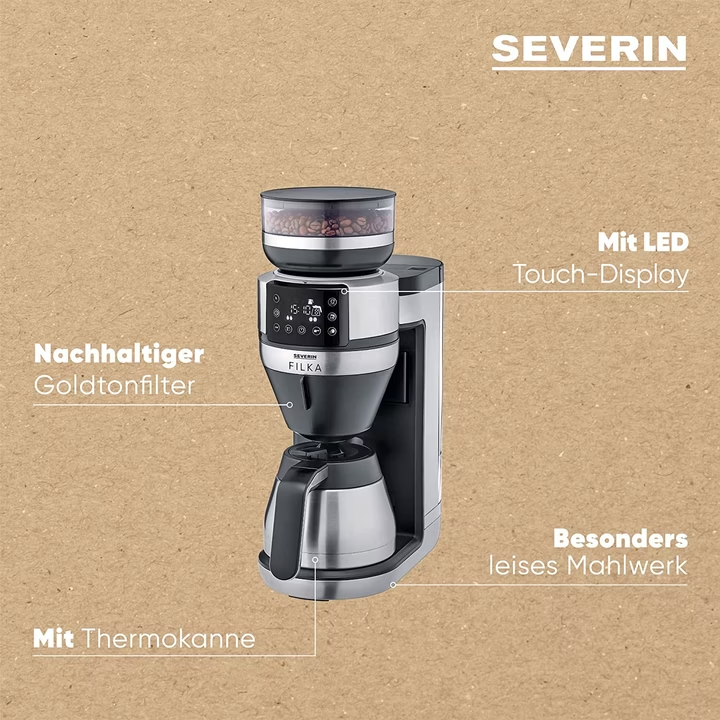 Severin Filka 4851 Fully Automatic Filter Coffee Machine 5-in-1 With Led Display