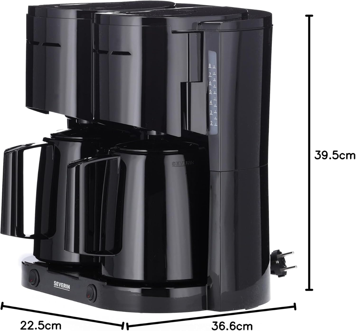 Severin Ka 9315 Coffee Maker Black Cup Volume=16 Thermal Jug