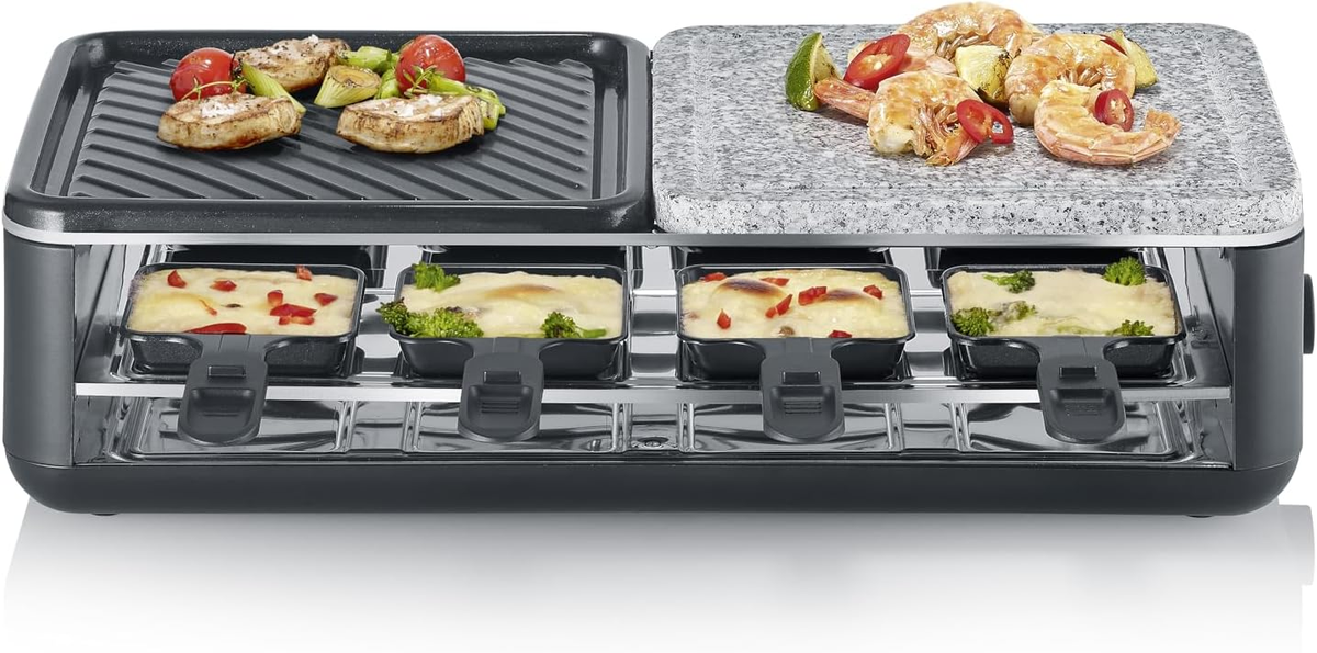 Severin Rg2366 Black Line Lite Raclettegrill 8 Person(en) 1300 W