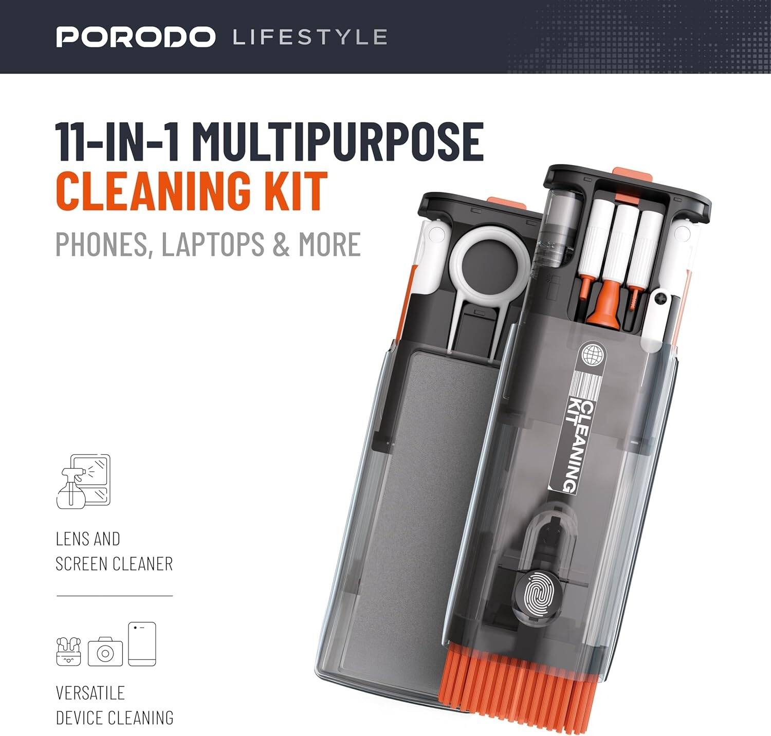 طقم تنظيف الأجهزة Porodo متعدد الاستخدامات 11 في 1