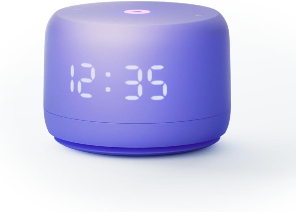 Yango Yasmina Lite AI Smart Speaker with LED Clock, Bluetooth, Wi-Fi & Voice Assistant – Green / Violet
