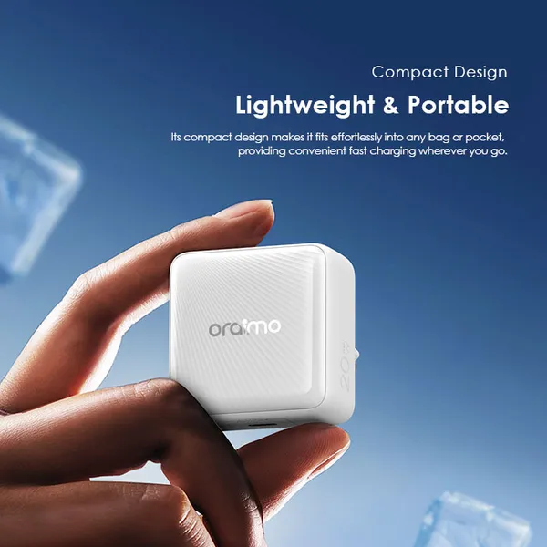 ORAIMO Compact Fast Charger with Lightning Cable- Powercube 10 Sleek- Black OCW-1111U+L53