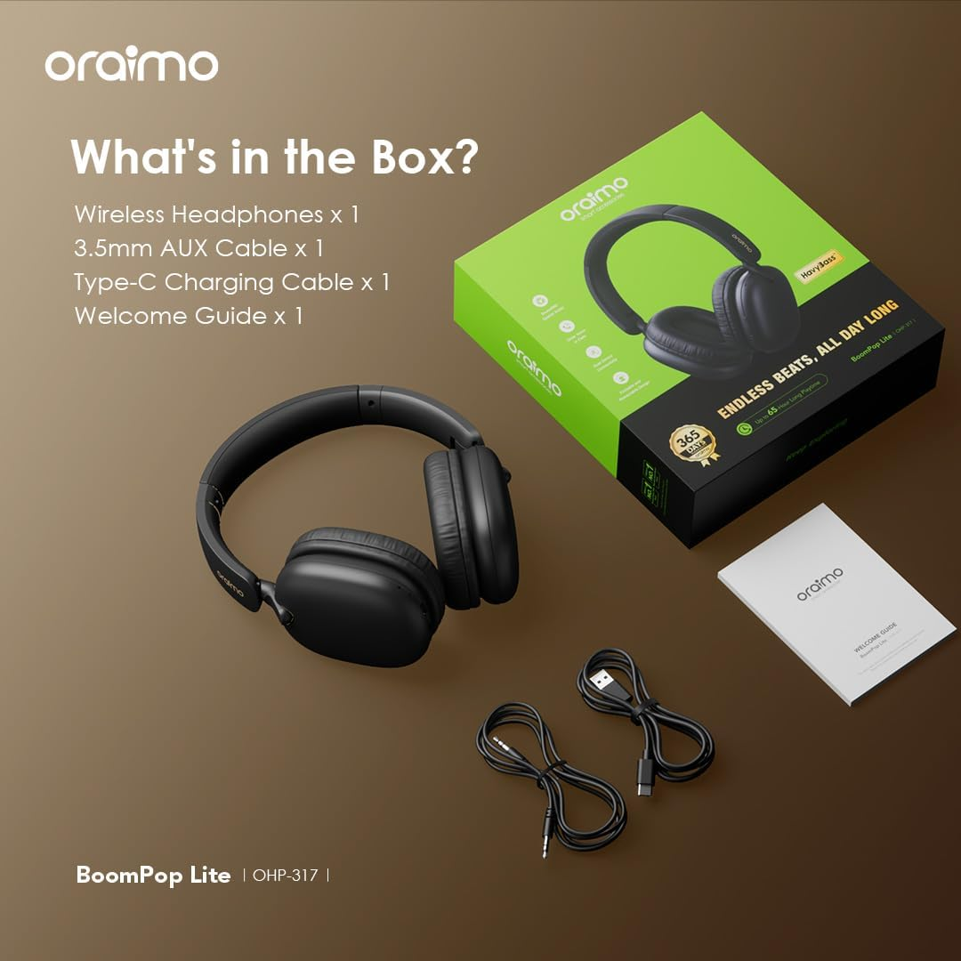 ORAIMO Overhead HavyBass Headphones - BoomPop Lite - Gold OHP-317-GD