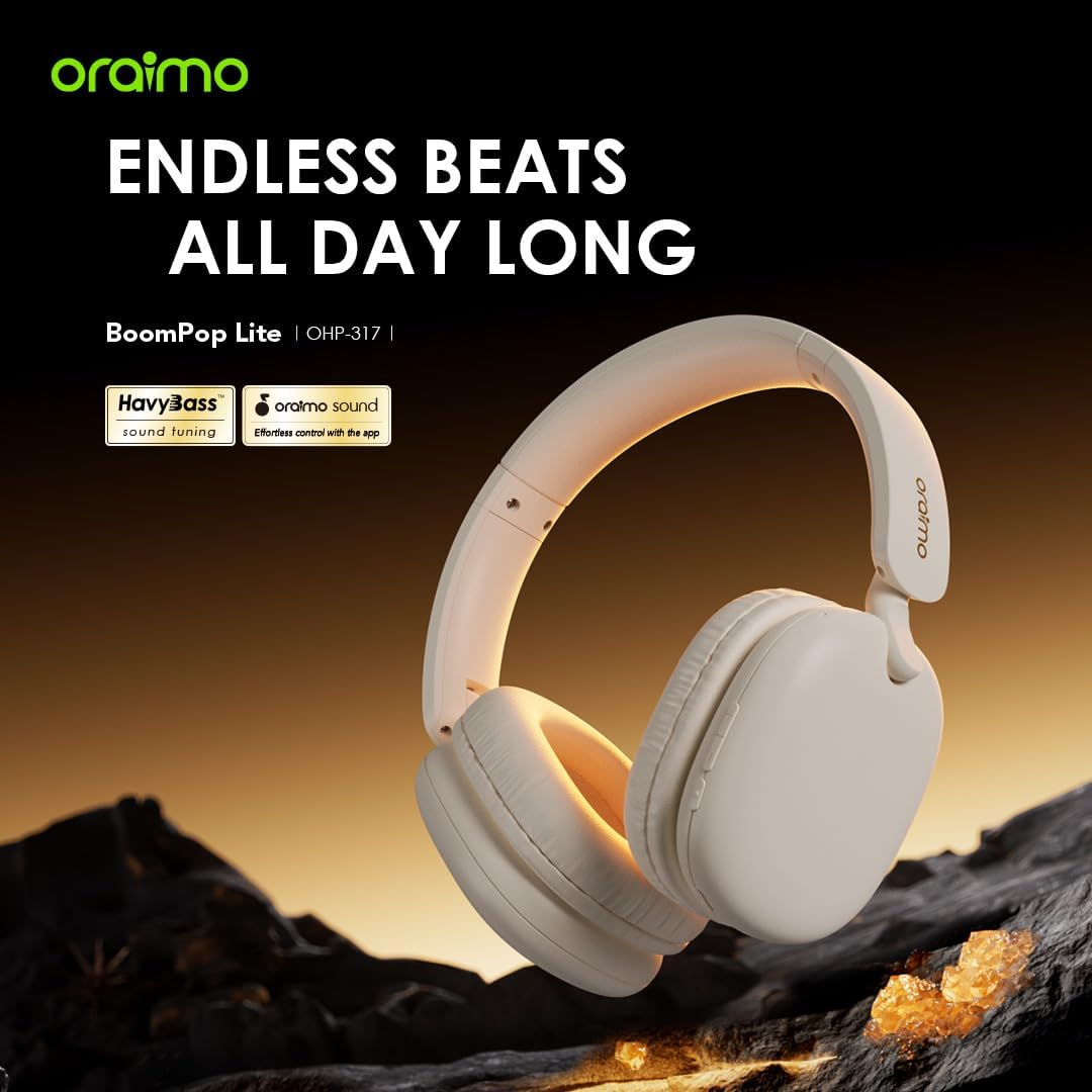 ORAIMO Overhead HavyBass Headphones - BoomPop Lite - Gold OHP-317-GD
