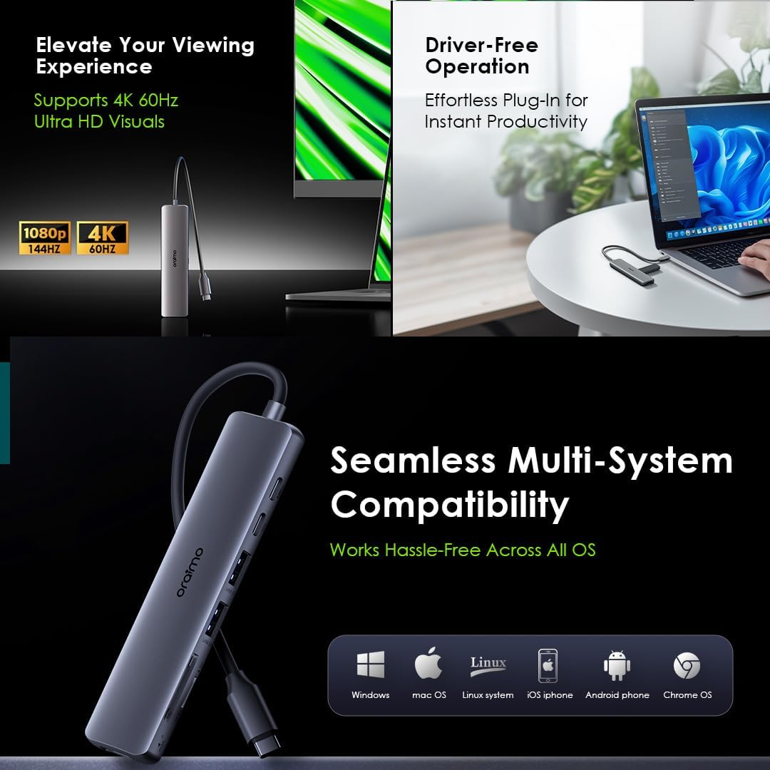 ORAIMO 7in1 Multifunction HUB PowerTrans - Chrome OUH-511