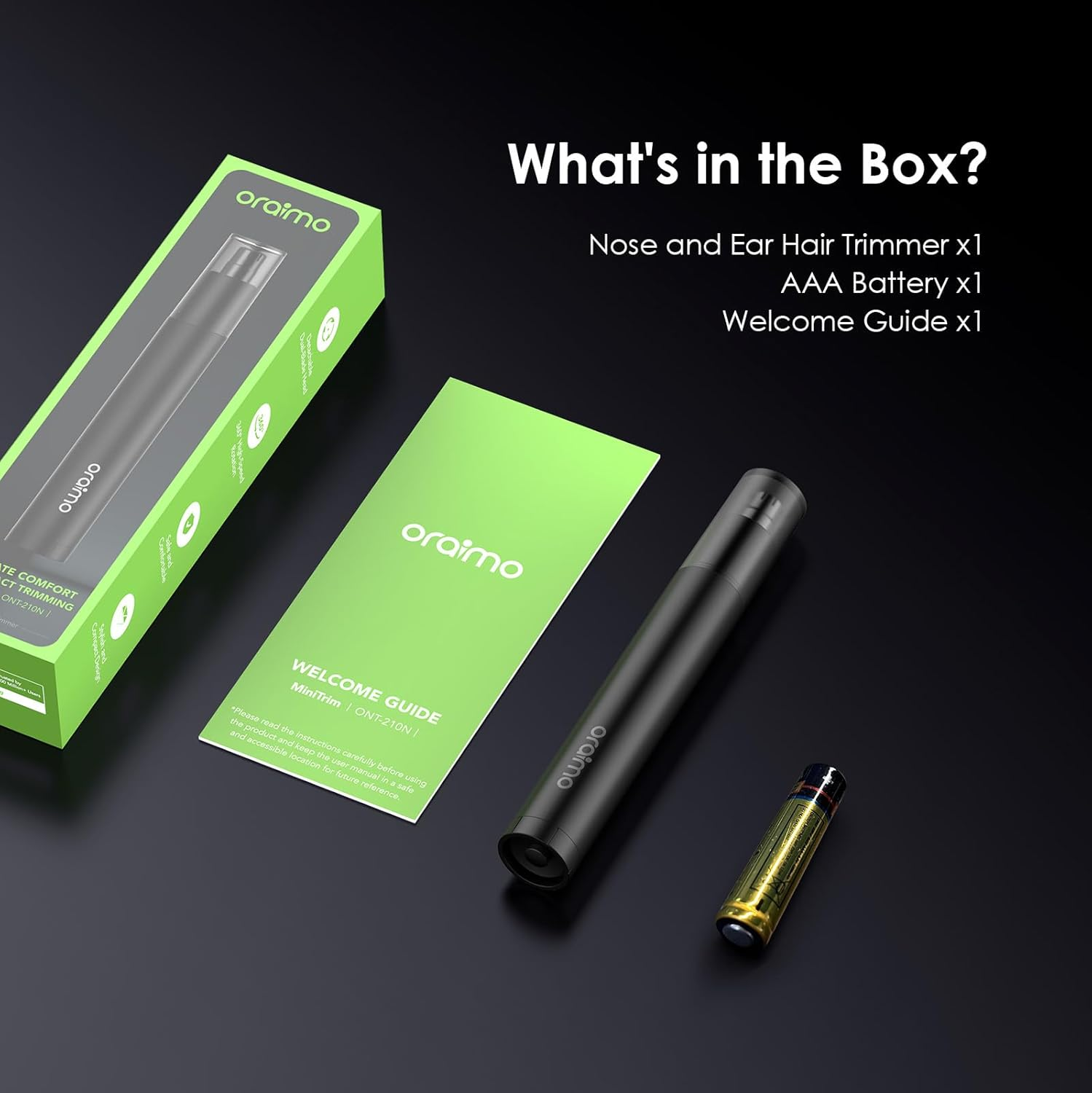 ORAIMO Compact Nose Hair Trimmer - MiniTrim- Black ONT-210N