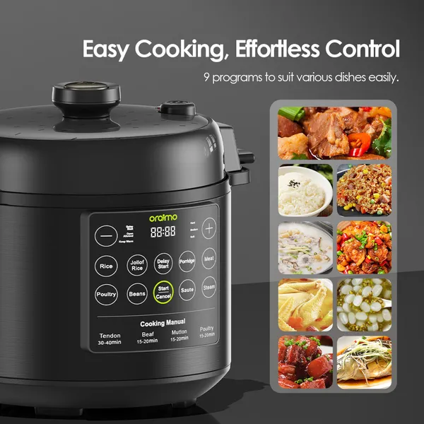 ORAIMO Electric Pressure Cooker - TenderPot- Graphite Grey OEC-201A