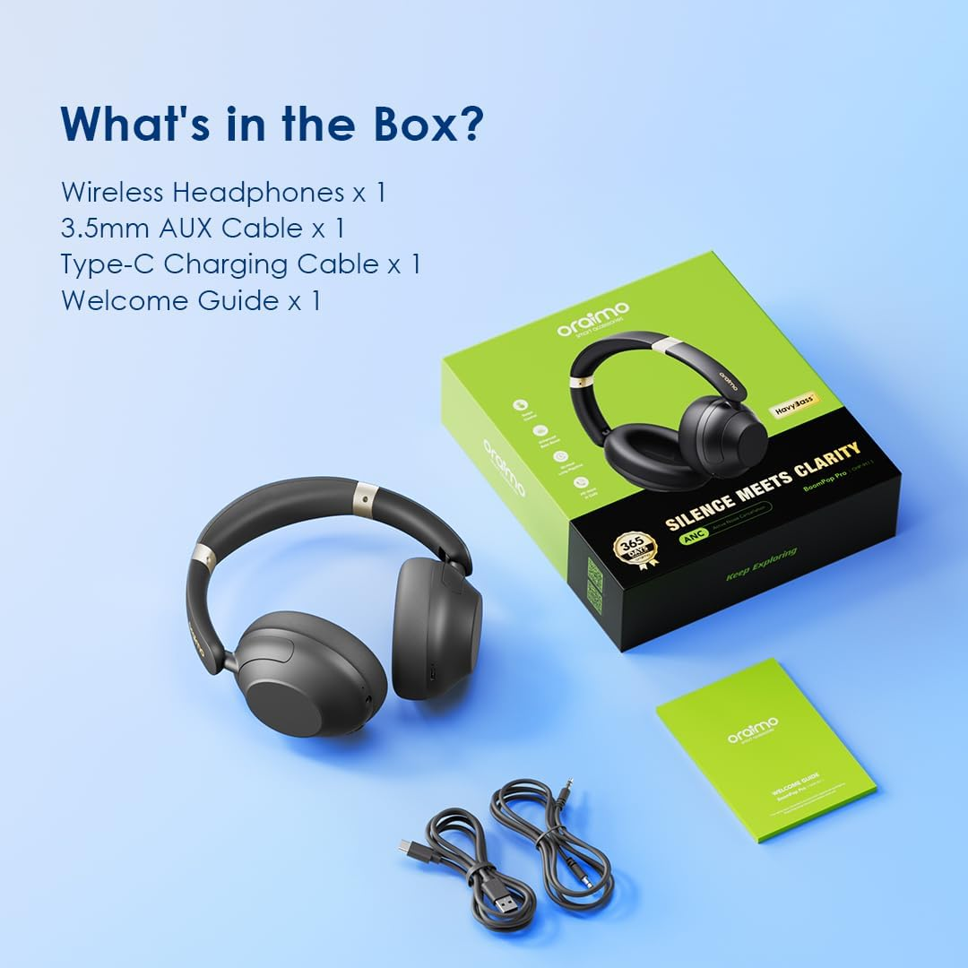 ORAIMO Overhead HavyBass ANC Headphones - BoomPop Pro - Gold OHP-917-GD