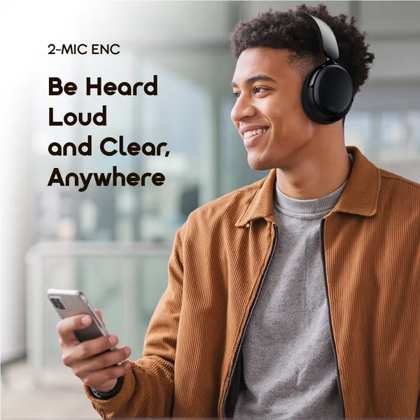 ORAIMO 65Hrs Dual Device Connectivity ANC Headphones - BoomPop N - Speed Black