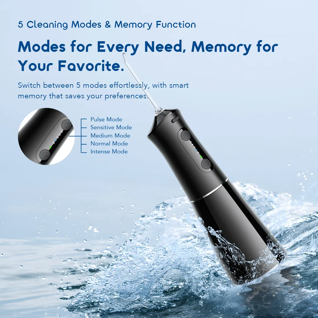 ORAIMO 4 Functional Jet Nozzles Teeth Cleaner - FlossJet Pro - Black OPC-CWF201N