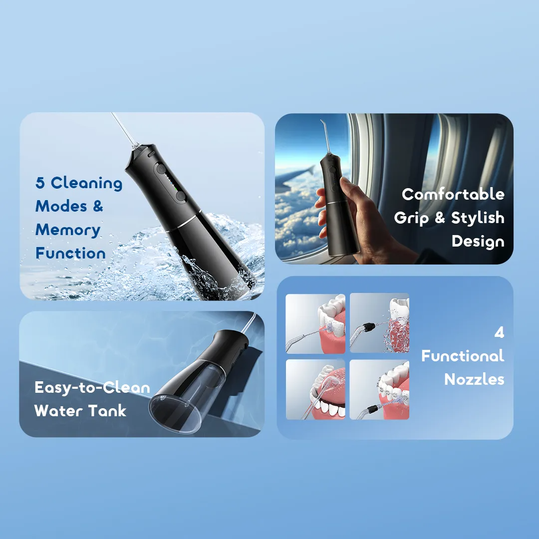 ORAIMO 4 Functional Jet Nozzles Teeth Cleaner - FlossJet Pro - Black OPC-CWF201N