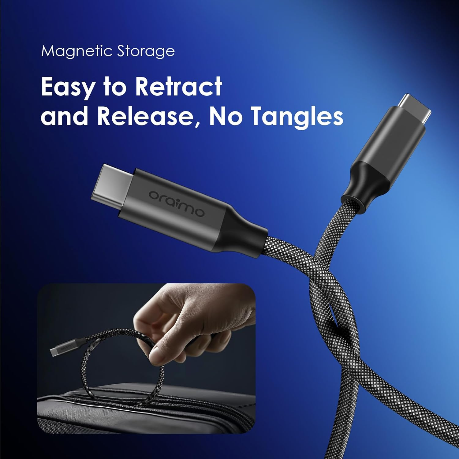 ORAIMO 3A 60w Type C to Type C 1m Cable - Braid OCD-152CC