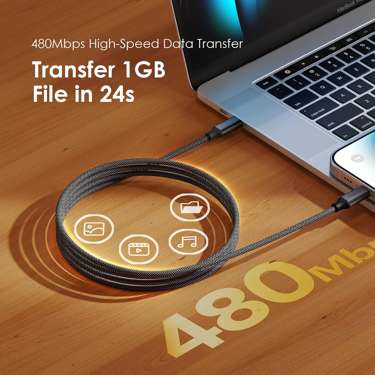 ORAIMO 3A 60w Type C to Type C 1m Cable - Braid OCD-152CC