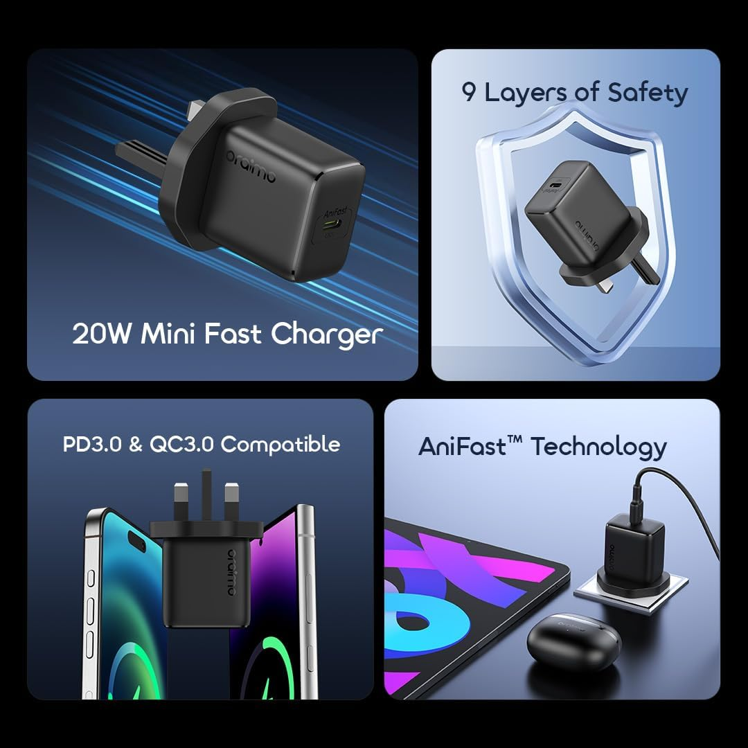 ORAIMO 20W Type-C Charger with Type-C to Type-C 1m Cable - PowerCube 202