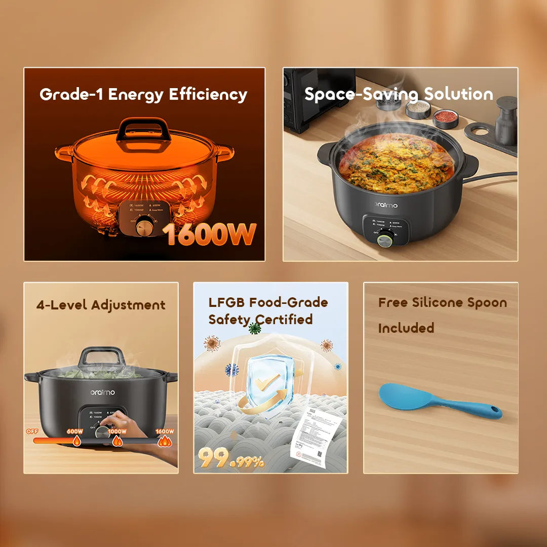 ORAIMO Multifunctional Electric Hotpot- MultiPot S1 Lite-Graphite Black OHP-262A