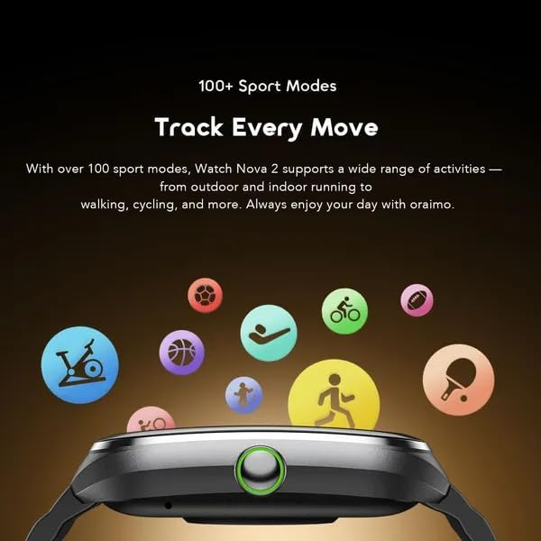 ORAIMO AMOLED Smartwatch - Watch Nova 2 Lite - Black OSW-814