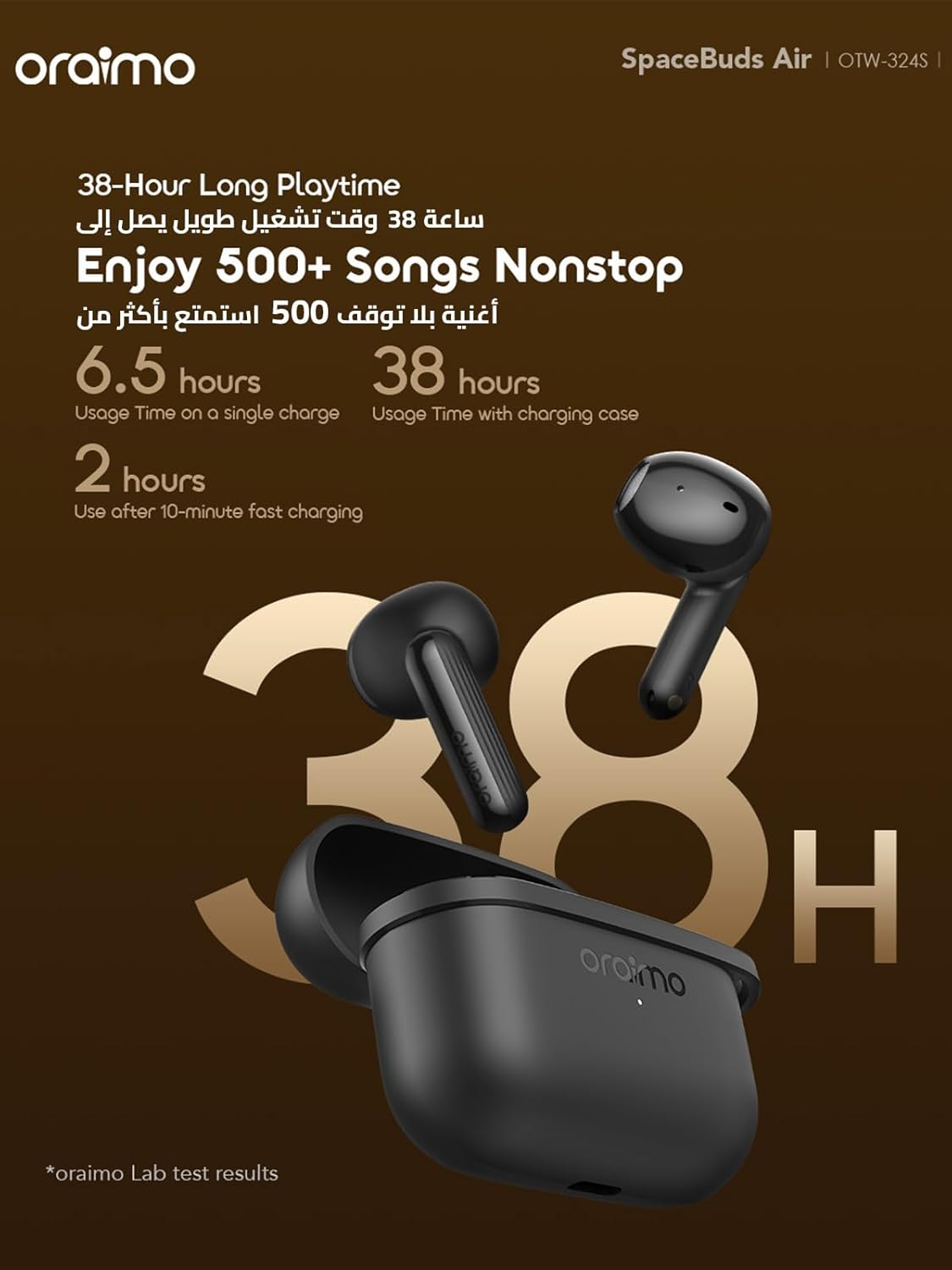 ORAIMO TWS Half-in-ear - SpaceBuds Air - Black OTW-324S